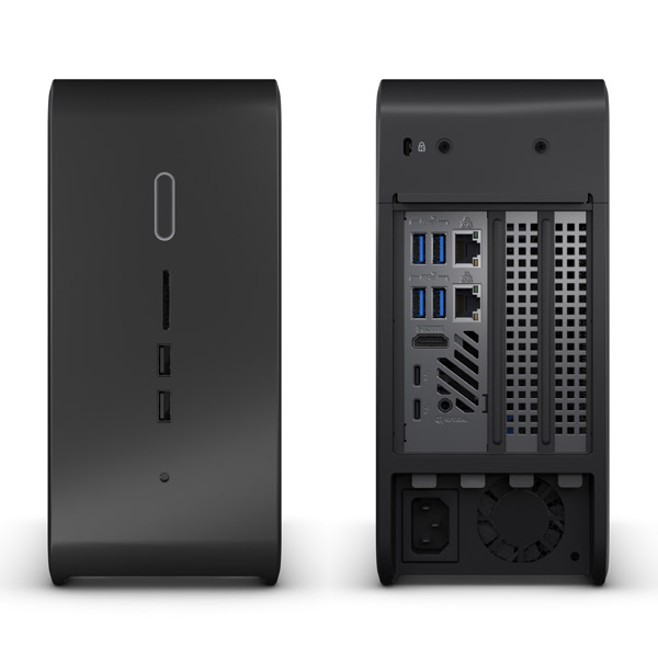 NUC Extreme showing front and back ports